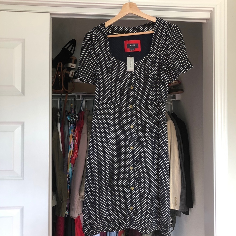 ANTHROPOLOGIE MAEVE CECILE POLKADOT DRESS - Picture 5 of 6
